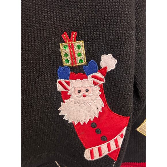 Tiara International Santa Claus Christmas Sweater 2004‎ PM Red Festive Holiday - Picture 10 of 10